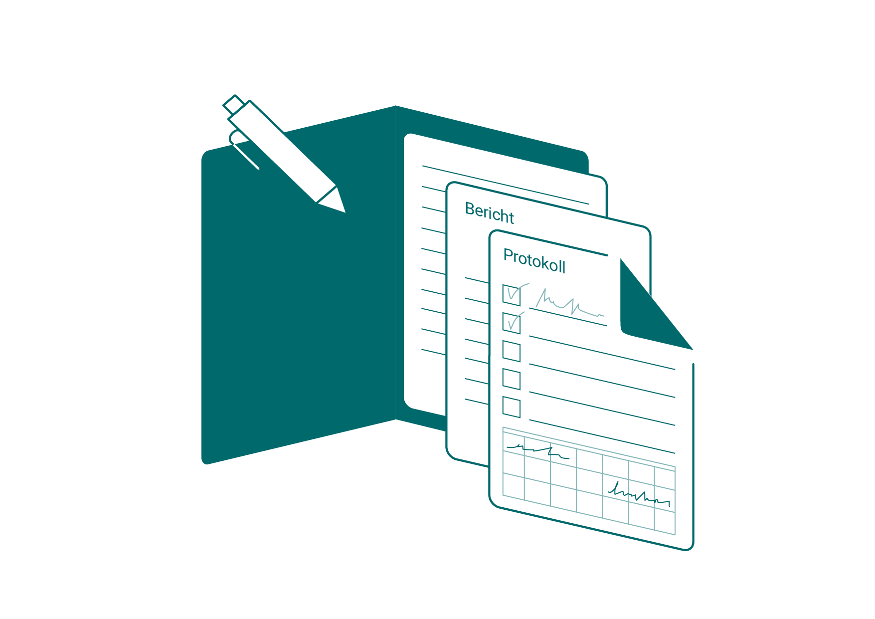 Analoge Berichte und Protokolle die noch im Maschinenbau genutzt werden
