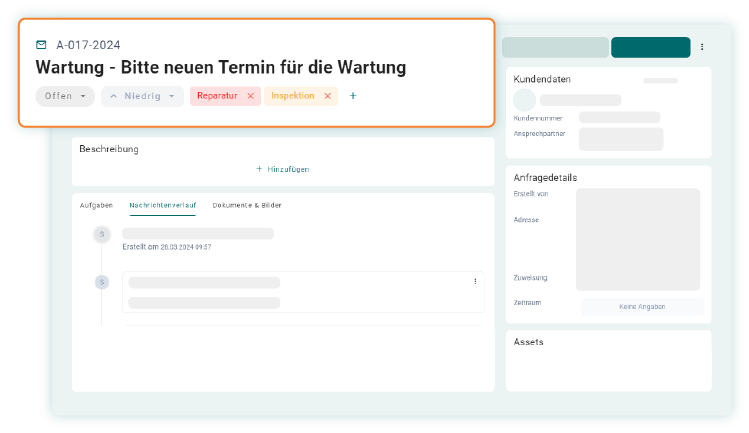 Statusübersicht im Ticketingsystem