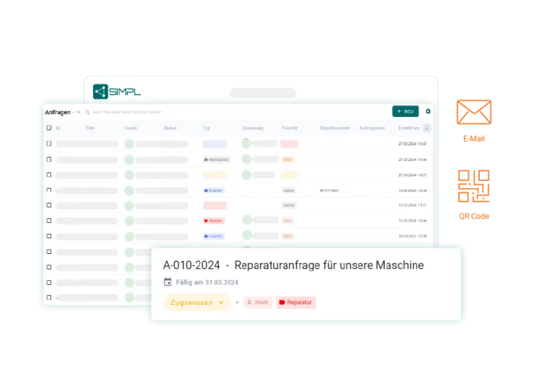 QR Code Anfragen von Maschinen und Anlagen