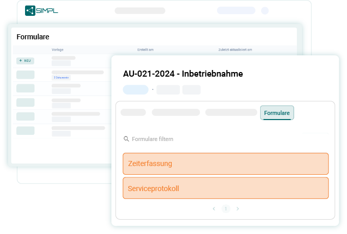 Formulare zentral an einem Ort